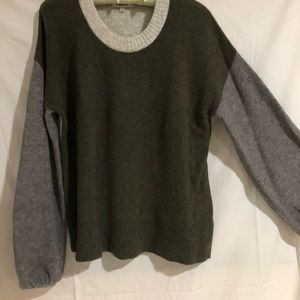 Madewell wool balloon sleeve block print sweater